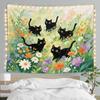 Funny Cat Tapestry for Bedroom, Cute Black and White Tapestry Anime Tapestry Wall Hanging with, Gifts for Cat Lovers, Cats Wall
