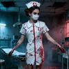 Uniformă petrecere mascate, Uniformă COS cuplu horror medic bărbat Uniformă asistentă medicală horror însângerată Zombie