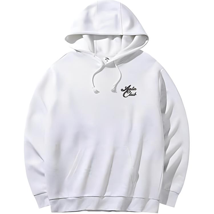 

Anta Comfortable Breathable Loose Hoodie With Printed Letters Unisex Tops Light-Floral-Gray 952438705-1 M