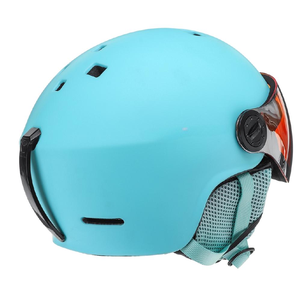 Windproof Outdoor Ski Helmet Integrally-Molded Skiing Helmet Snowboard Skateboard Sports Helmet Lens Visor Goggle