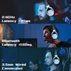 2.4G Wireless Gaming Headset Bluetooth Headphones with Detachable Noise‑cancelling Mic 50mm Driver LED Light for PC PS4 PS5