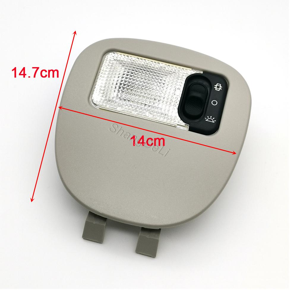 Gray Car Dome Lamp Ceiling Roof Light Interior Reading Light with Cover Fit for Peugeot 206 207 Citroen C2