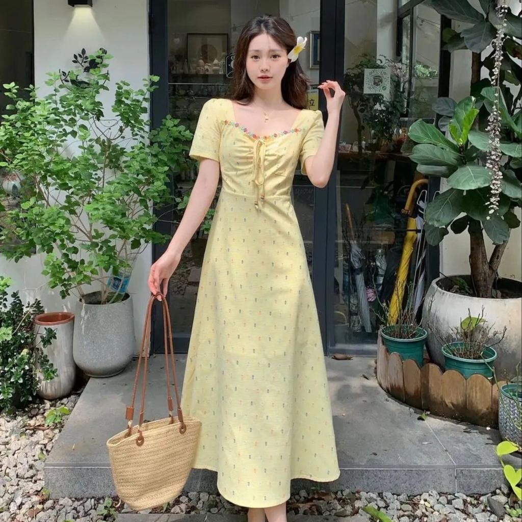 Annie is not popular with the new large-size midsummer vacation lace floral Mori sweet and thin gentle summer dress women