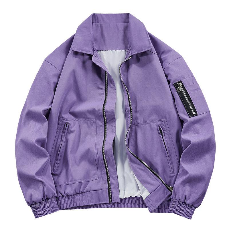 Flying Suit Jacket Men's Spring and Autumn Hong Kong Style Brand Lapel Windbreaker Youth Casual Versatile Tooling Jacket