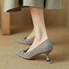 Fashion NEW Spring/Autumn Women Pumps Sheep Suede Leather Shoes Women Pointed Toe Thin Heel Shoes Shallow Stiletto Heels Tassels Shoes