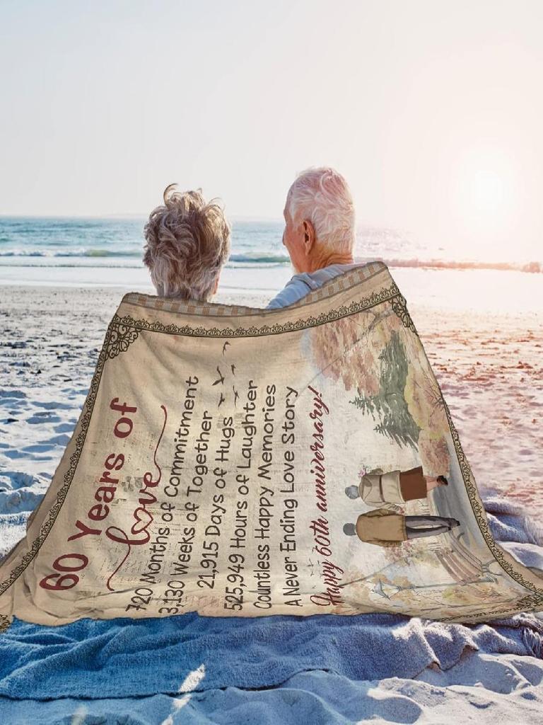 Wisegem Diamond Wedding Throw Blanket Th Anniversary Gift for Couples Parents X Inch Perfect Wedding Blanket for Years Marriage