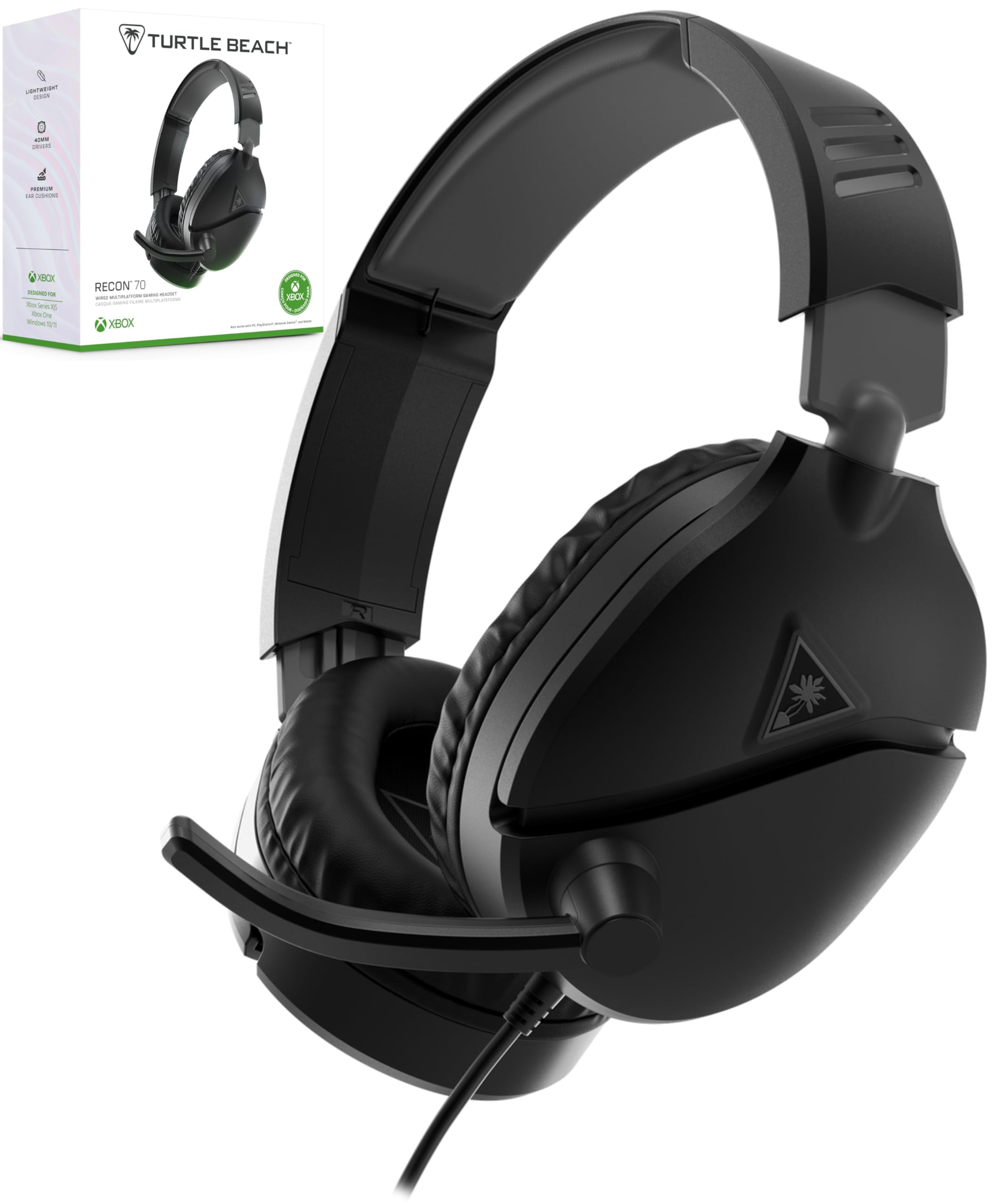 

ALGS TURTLE BEACH Recon 70 X 2024 Gaming Wired Headphones with Headphone Compatible with Handheld Game and with Mute [APEX Sponsored] Headset, Black,