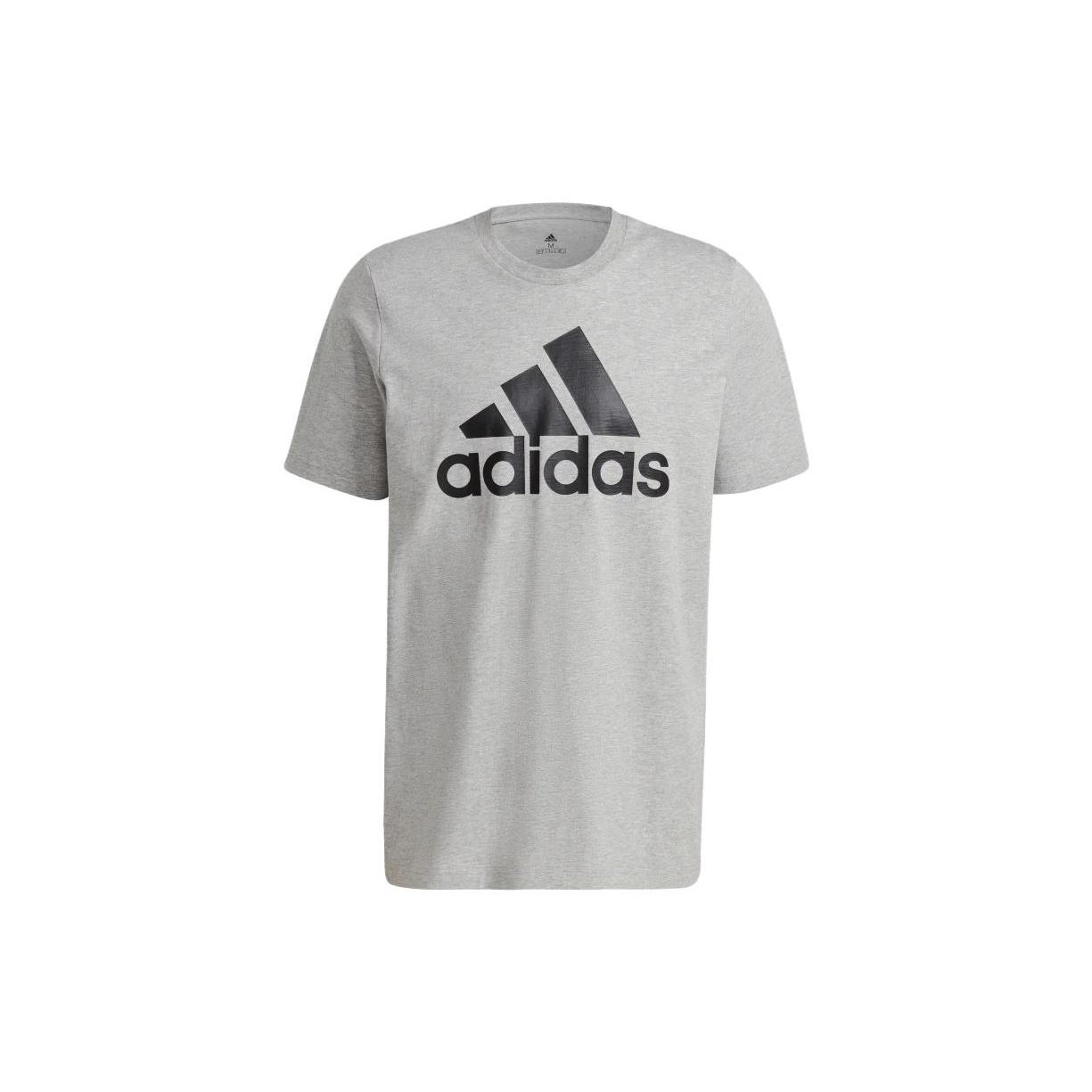 adidas Essentials Big LOGO T-shirt Medium Grey Heather Black Men s GK9123 M