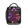 Custom FNAF At Freddys Insulated Lunch Bags Camping Travel Adventure Survival Horror Game Leakproof Cooler Thermal Bento Box