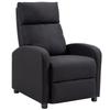 Padded Relax Armchair with 135 Degrees Reclining Backrest and Pull-Out Footrest In Linen, 69x87x100.5 Cm, Black