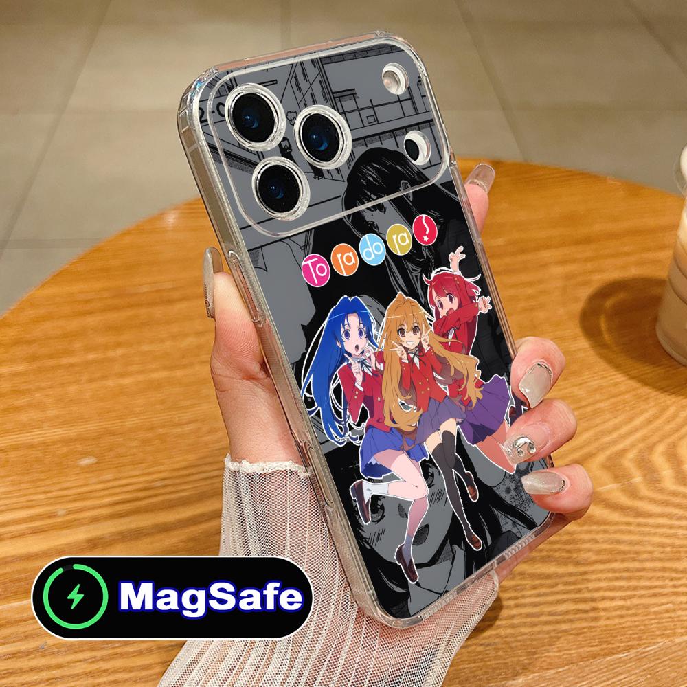 Anime Toradora Mobile Cell Phone Case for iPhone 17 16 15 14 13 12 11 Air Pro Max Plus Mini Magsafe Clear Colorful Cover Luxury