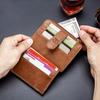 Anti-degaussing Design Short Snap Button Zipper Closure Faux Leather Men Wallet Multiple