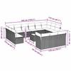 14 Pc Garden Sofa Set with Cushions Black Poly Rattan