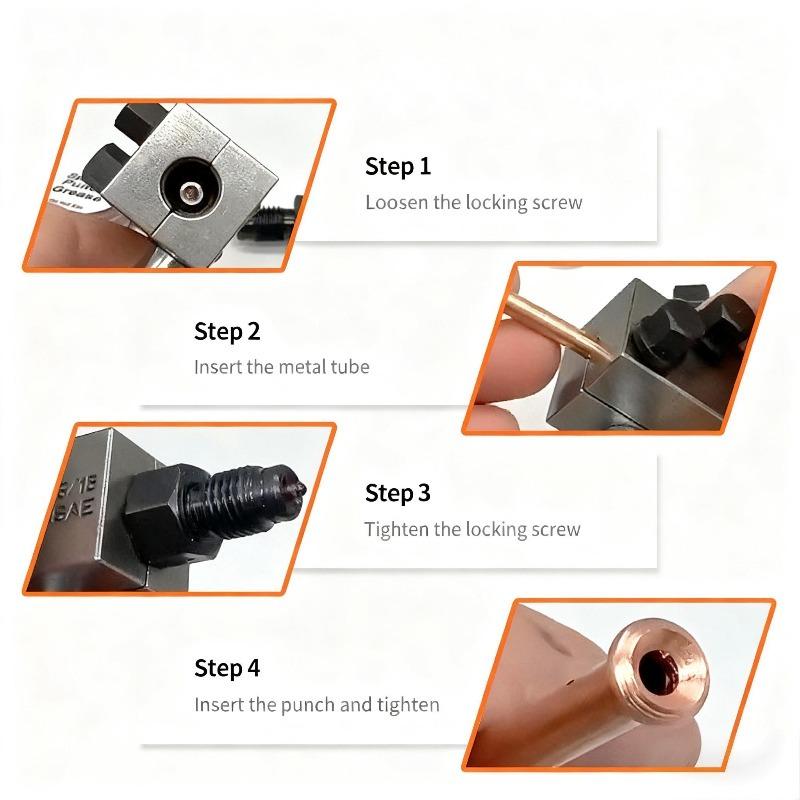 Herramienta de Doble Abocardado de 3/16 pulg. Herramienta Manual de Metal de Doble Abocardado para Línea de Freno de Motocicleta Automotriz Camión