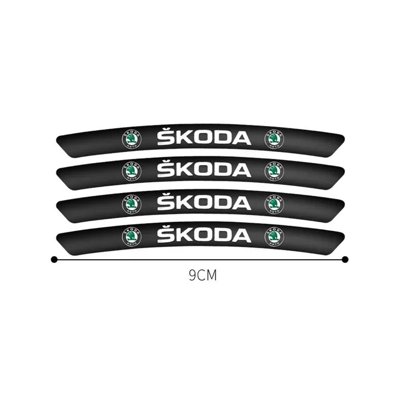 cnkhn5 for Skoda 4pcs Car Wheel Hub Badge Decal Scala Kodiak Citigo Kamiq Roomster Rapid Yeti Karoq Kodiaq Octavia Fabia Superb Felicia