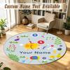 Pikmin Personalized Round Rug Support Custom Name, Soft Home Decor Mat