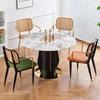 Nordic Light Luxury Wrought Iron Rattan Dining Chair - European Style for Home, Hotel, Cafe, or Leisure.