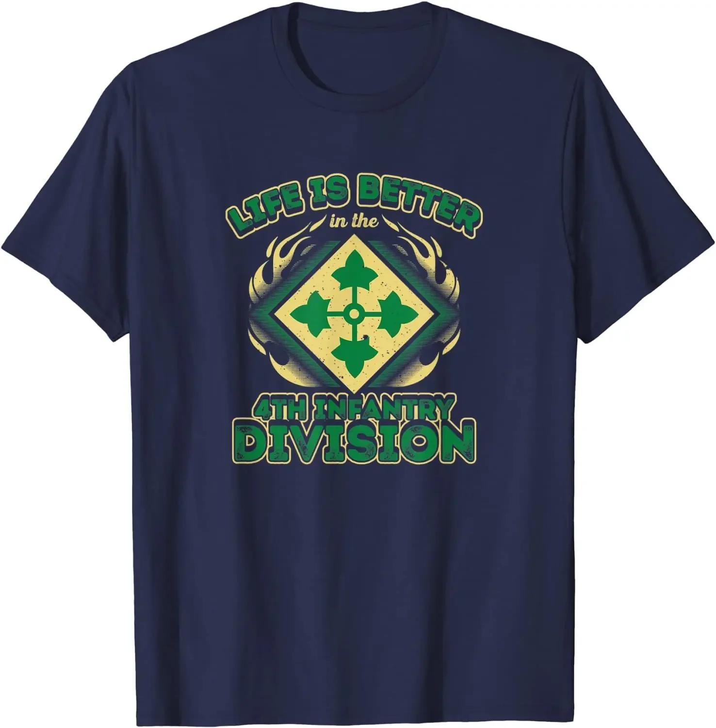

US Army 4th Infantry Division Shirt Fourth ID TShirt Summer Cotton ONeck Short Sleeve Mens T Shirt New S3XL 4XL