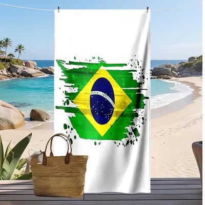 Brazil National Football Team Printed Beach Towel Quick Dry Soft TowelPortable Large Rectangular Beach Blanket for Travel Swimming Pool