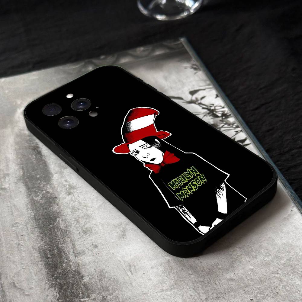 Singer Marilyn Manson Phone Case Black Silicone Soft Shell For IPhone 17 16 15 14 13 12 11 Air Pro Max Plus Hot Sale