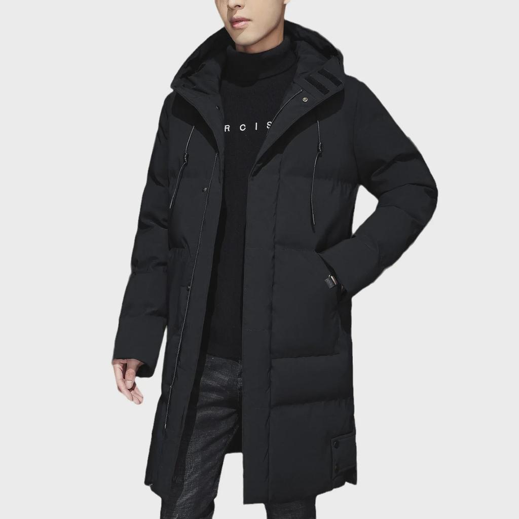 2023 Men's Thickened Mid-Length Korean Style Winter Cotton Coat - Trendy and Warm