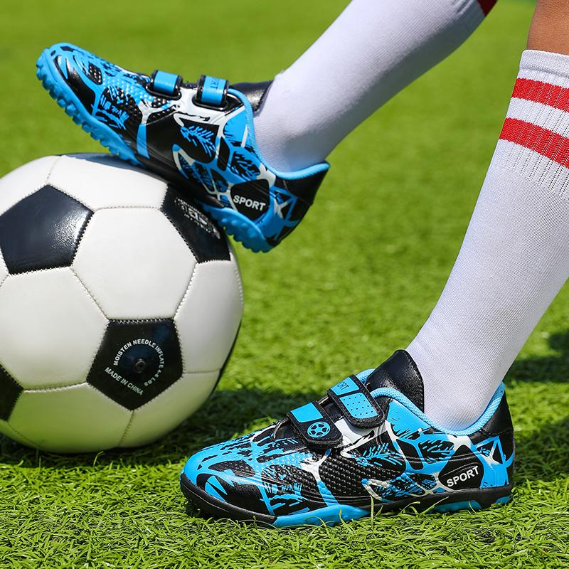Boys Training TF Soccer Shoes Artificial Grass Anti-Slippery Youth Football Shoes Sports Training Shoes Girls Football Shoes