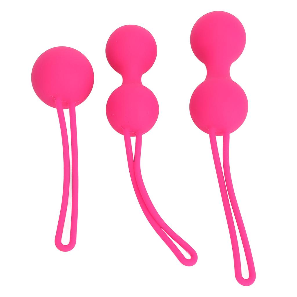 3pcs Women Pelvic Floor Muscles Trainer Ball Massaging Strengthening Pelvic Trainer Exercise Ball Pink