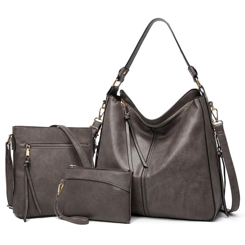 2022 Women's PU Handbag Set: European & American Style Crossbody and Shoulder Bag Trio