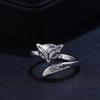 Fox Open Ring: Women's Copper-Plated Silver with White Gold Finish