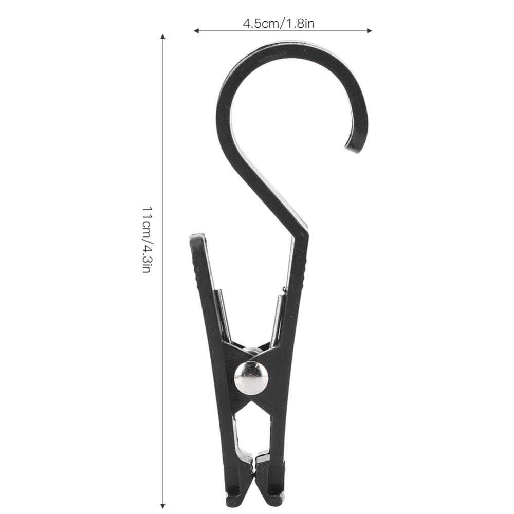 10 Pcs Plastic Multipurpose Hanging Clips Storm Proof Lockable Black Marine Boat Rail Clips Lightweight Tent Tarp Hook Clips