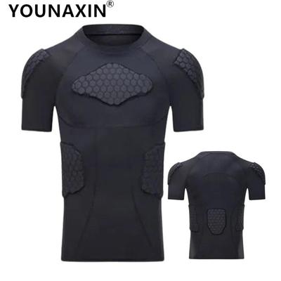 Üniseks Siyah Kısa Kollu Tişörtler Basketbol Erkek Futbol Bisiklet Spor Üst Çarpışma Önleyici Hızlı Kuruyan M L XL 2XL 3XL