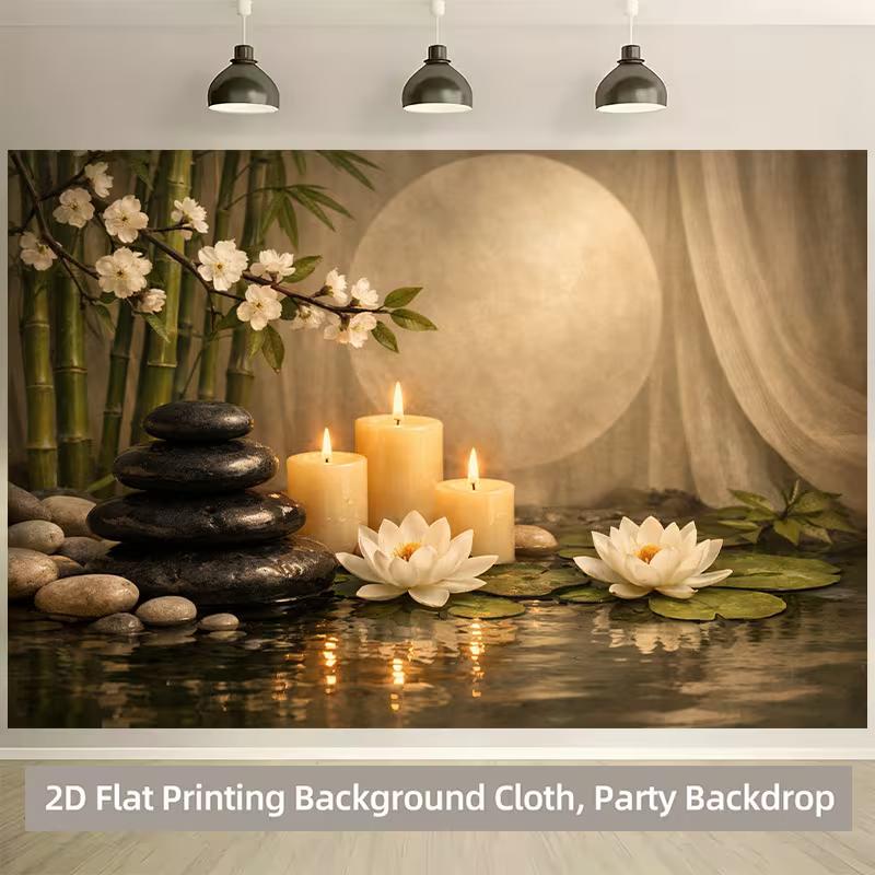 2D Yoga Meditation Backdrop Zen Bamboo Spa Party Photo Booth Background