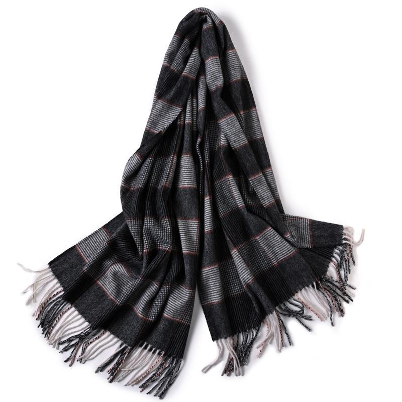 Milk camel pure wool scarf women's autumn and winter versatile thickened cashmere scarf new shawl dual-purpose