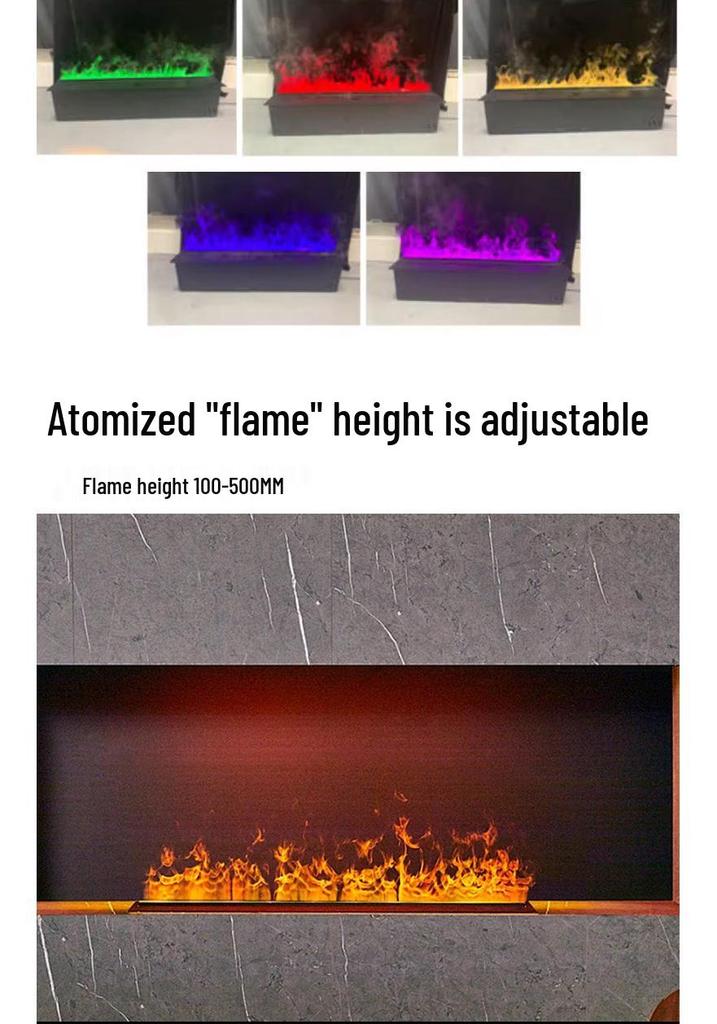 European-Style 3D Atomizing Fireplace: Built-in Electronic Humidifier with Simulated Flames for Smart Energy Saving