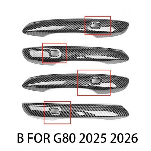 

For Genesis G80 RG3 2026-2026 Carbon Fiber Black Exterior Door Handles Cover Trim Interior Car Accessories LHD