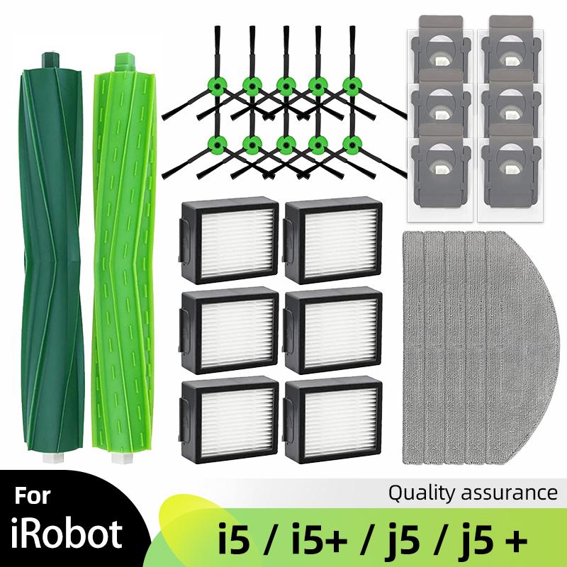 Fit For iRobot Roomba Combo J5, J5+ Plus, I5, I5+ Plus Replacement Spare Parts Roller Side Brush Mop Pads Hepa Filter Dust Bag