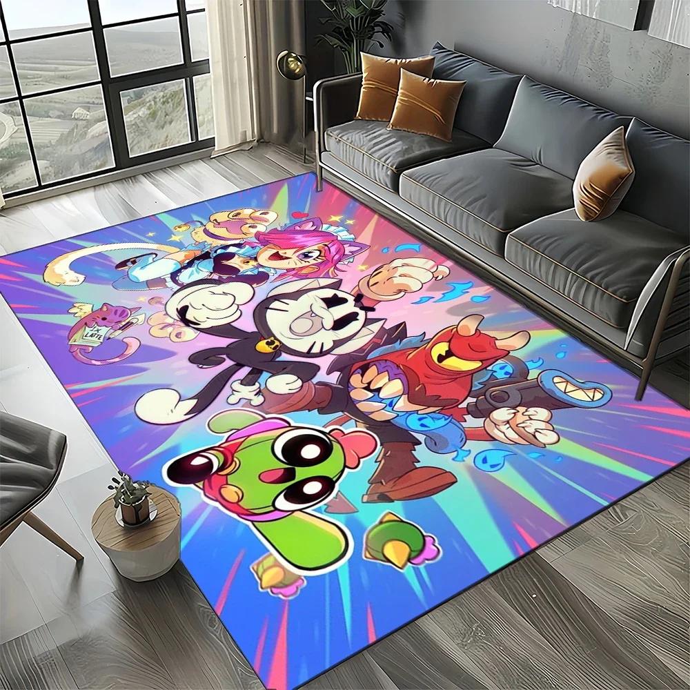 2025 New Style Brawlls Game Cartoon Game Carpet Rug for Living Room Bedroom Home Sofa Decoration,Kids Non-slip Floor Mat