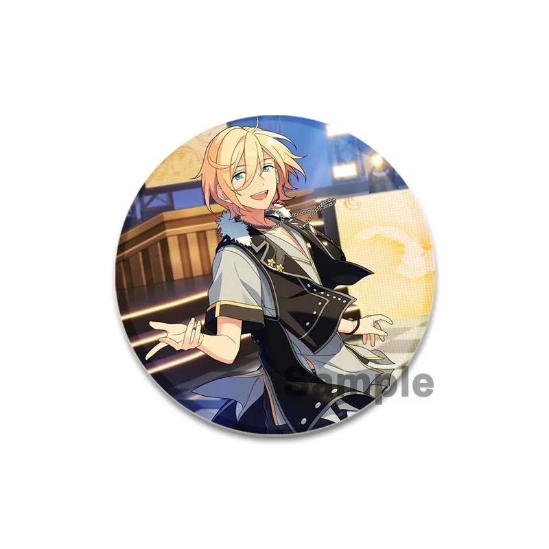 32/44/58mm Ensemble Stars Idol Round Brooch Cartoon Cosplay Badge Icons Lapel Pins for Backpack Gifts Eichi Tenshouin