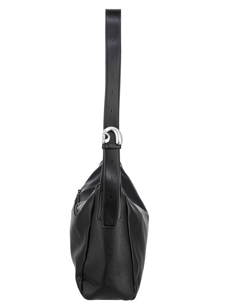 David Jones women's shoulder bag, black eco-leather