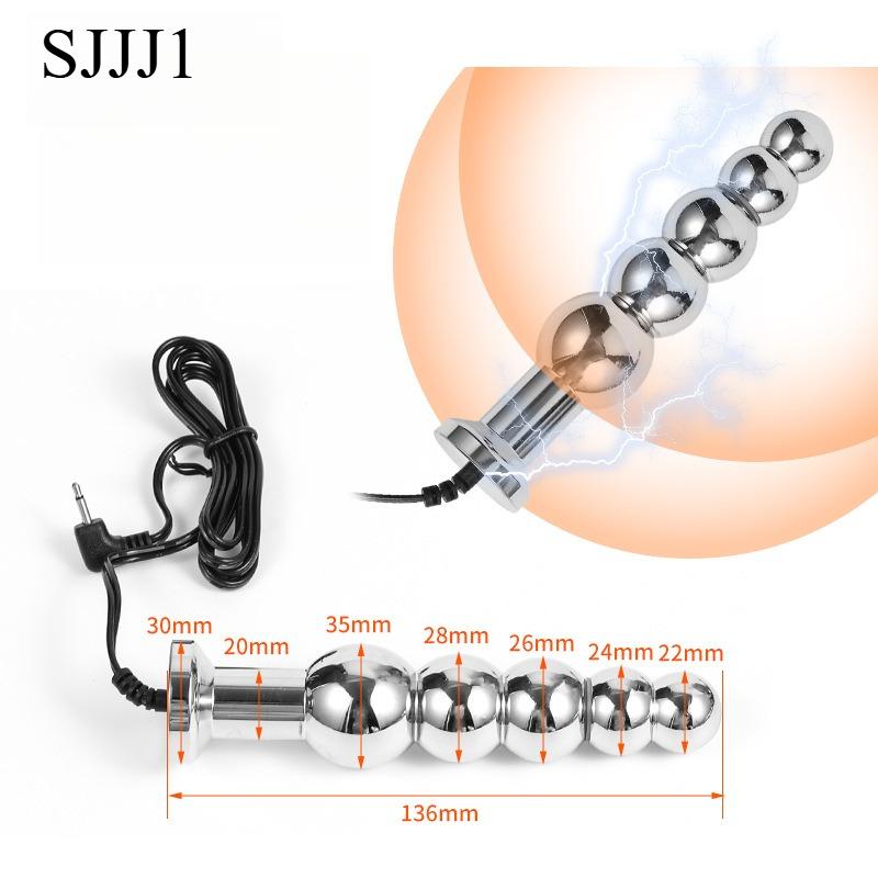 Bipolar Electric Shock Anal Plug Vaginal Butt Plug Orgasm Masturbation Adult Sex Toy Metal Electrode Buttplugs Anal Massager