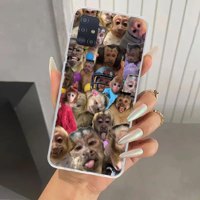 

Monkey Memes Phone Case for Samsung Galaxy A52 A32 A22 A12 A02S A50S A30S A10S Note 20 Ultra 10 Plus S10 A31 A20 A71 A72 Galaxy Samsung S10 Plus