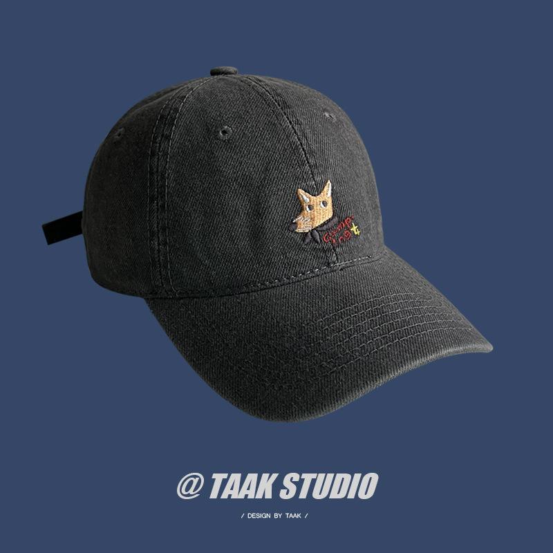 Versatile Denim Baseball Hat For Women With Cute Fox Embroidery Ideal For Spring