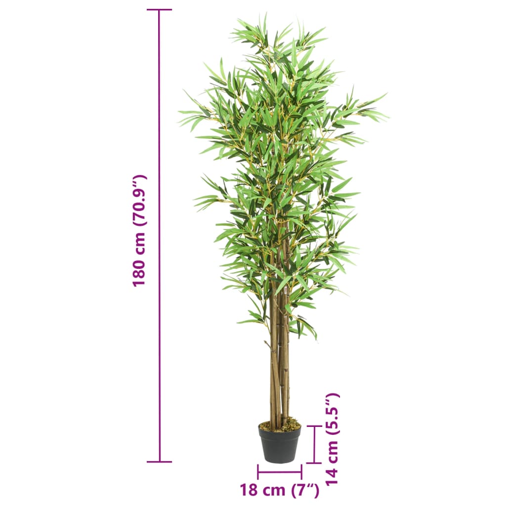 Artificial Bamboo, 1288 Leaves, 180 Cm, Green