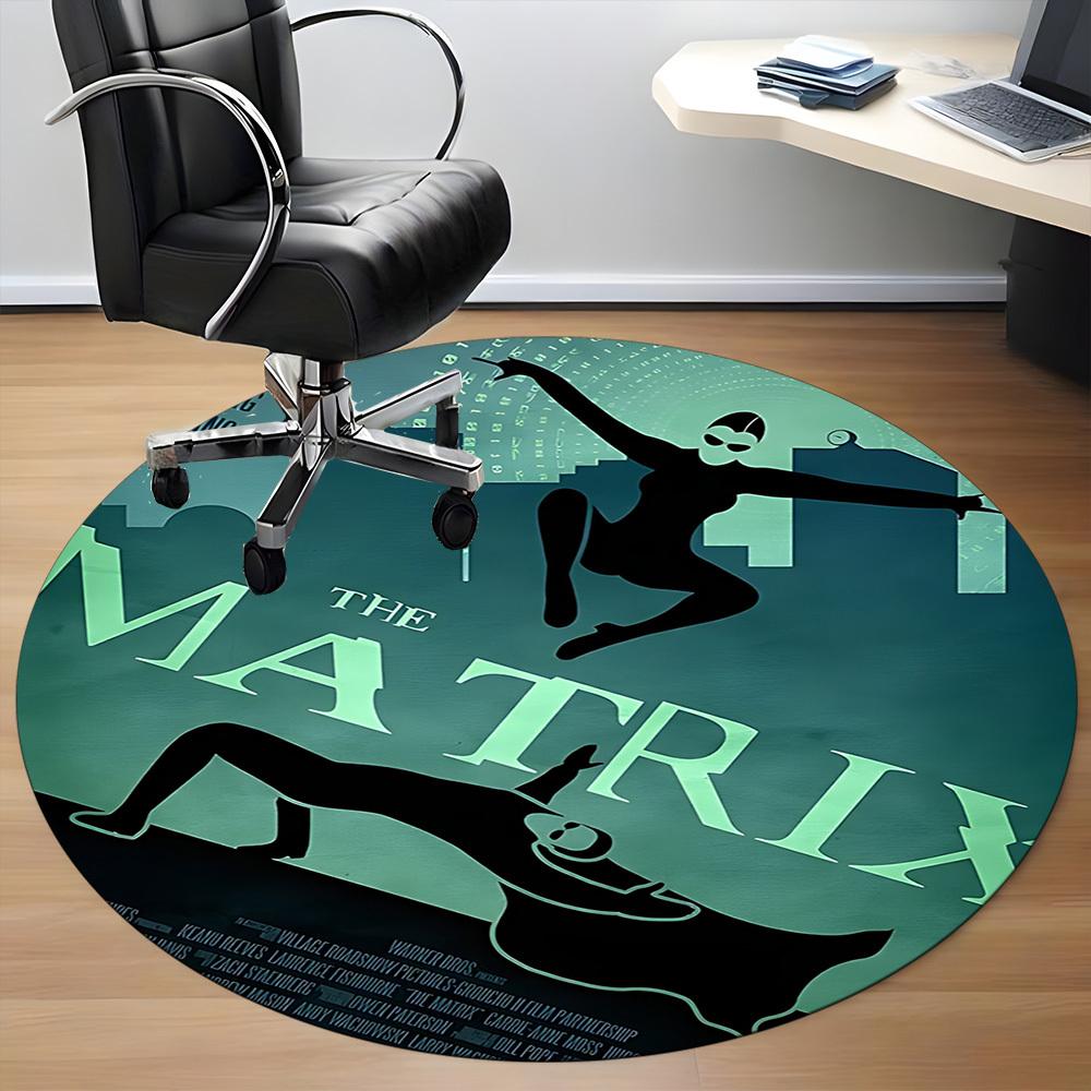 1pc The Matrix Office Round Area Rug, Under Office Chairs Bedroom Living Room Home Decor, Room Deco, Available In Various Sizes