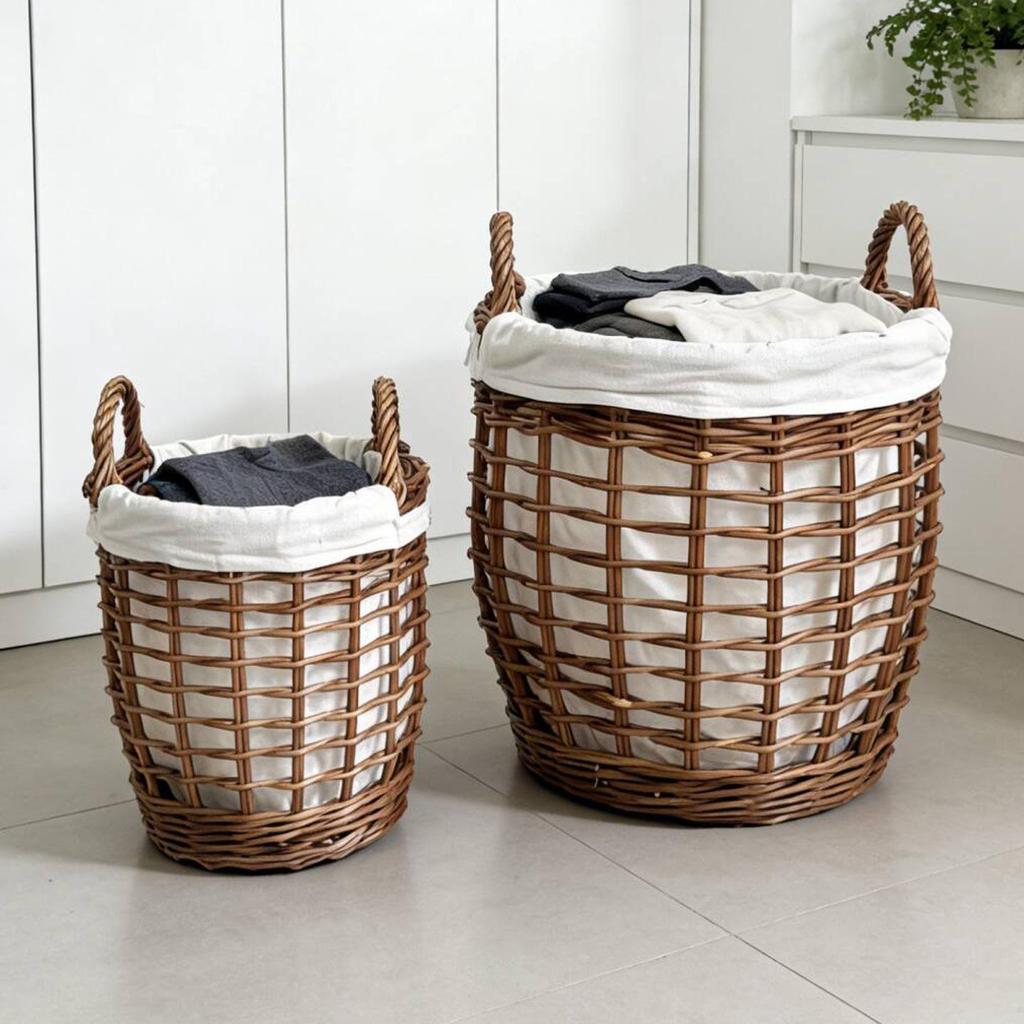 Handwoven Laundry Basket with Handles for Home Storage