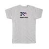 Gift T-Shirt : I Love Puerto Rico Flag Heart Country Crest Rican Expat