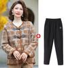 Plaid Woolen Coat for Middle-Aged & Elderly Women - Spring & Autumn Casual Cardigan