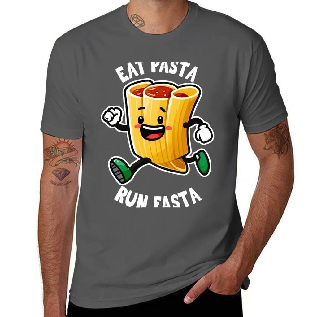 Mangia Pasta Corri Più Veloce Mangia Pasta Corri Più Veloce Mangia Pasta Corri Divertente Maglietta Lavoro Casual Maglietta