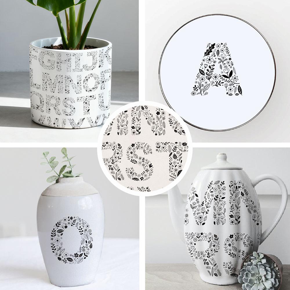 Paper Ceramic Decals Pottery Ceramics Clay Transfer Paper Underglaze Flower Paper Letter 520x370mm Pattern: 48x33mm