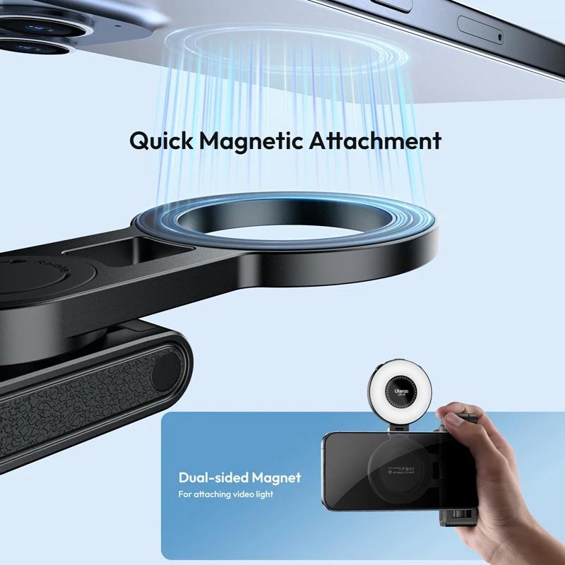 Ulanzi JJ03 Magnetic Phone Tripod Wireless Handle Selfie Stick Desktop Foot Suitable iPhone 16/15/14/13 Pro Max